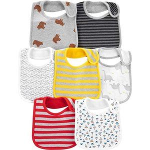 Simple Joys by Carter's Unisex Babies' Teething Bibs, Pack of 7